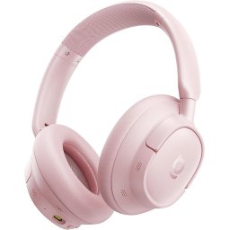 Casti Over-Ear Baseus Bass BH1 NC Adaptive Active Noise Cancelling, SuperBass 2.0, LDAC Hi-Res Sound, Bluetooth 6.0, Autonomie 80 de ore, Roz