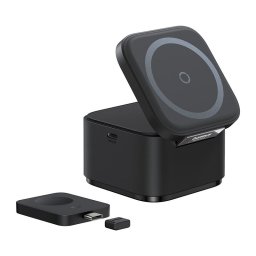 Incarcator wireless Baseus MagPro 3-in-1, 25 W, Magnetic, 15W incarcare wireless, MagPro Apple Watch 2.5W, Negru