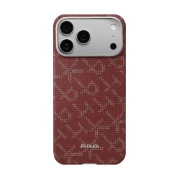 Husa de protectie Pitaka pentru iPhone 17 Pro Ultra-Slim, Monogram-Gold/Red