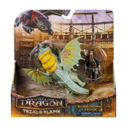 Spin Master - Set figurine How to train your dragon - Trial of Fire, Rumblehorn si Stoick