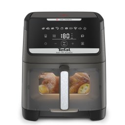 Friteuza cu aer cald Tefal Easy Fry Silence EY846HE0, 1800W, 7L -Air fryer cu 10 programe automate, ecran LCD, silentioasa, tehnologie Extra Crisp, Gri
