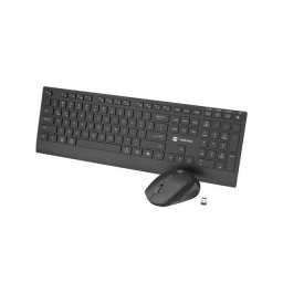 Kit Natec Stingray 2, tastatura wireless tip membrana, 109 taste, mouse wireless, rezolutie maxima 1400 DPI, senzor Blue Sense, Negru