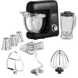 Robot de bucatarie Tefal QB522838, 1100W, capacitate bol, 4.6L, 8 trepte de viteza, Inox-Negru Negru