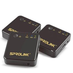 Microfon SPROLINK M1-Set Microfon Wireless 1 Transmitator+1 Receptor pentru productie audio & video Live audio-video conferinta Negru