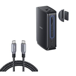 Stație de andocare 13 in 1 A83C3311 - 3x USB-C, 3x USB-A, 2x HDMI, DisplayPort, RJ-45 Gigabit LAN, Gri