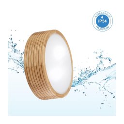 Plafonieră pentru baie OAK 2xE27/15W/230V IP54 stejar Ø 27 cm