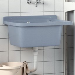 Chiuveta lavoar pentru montare pe perete gri 60x40x28 cm rasina GartenMobel Dekor