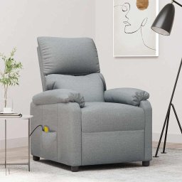 Fotoliu de masaj, gri deschis, material textil GartenMobel Dekor
