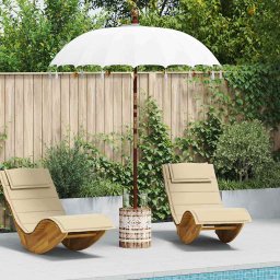 Umbrela balineza cu baza Crem 185 x 185 x 260 cm GartenMobel Dekor