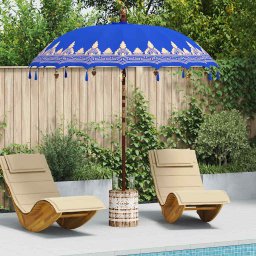 Umbrela balineza cu baza albastru 215 x 215 x 260 cm GartenMobel Dekor