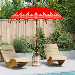 Umbrela balineza cu baza Rosu 215 x 215 x 260 cm GartenMobel Dekor