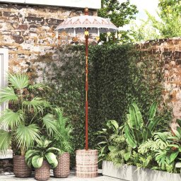 Umbrela balineza cu baza Crem 95 x 95 x 260 cm GartenMobel Dekor