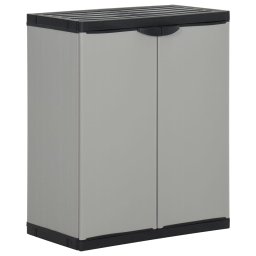 Dulap deseuri de gradina, gri si negru, 68x40x85 cm, PP GartenMobel Dekor