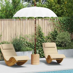 Umbrela balineza cu baza Crem 185 x 185 x 260 cm GartenMobel Dekor
