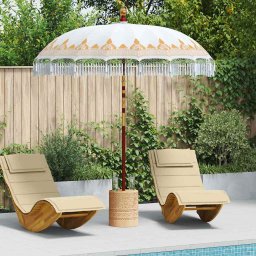 Umbrela balineza cu baza Crem 215 x 215 x 260 cm GartenMobel Dekor