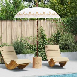 Umbrela balineza cu baza Crem 185 x 185 x 260 cm GartenMobel Dekor