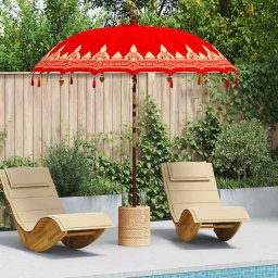 Umbrela balineza cu baza Rosu 215 x 215 x 260 cm GartenMobel Dekor