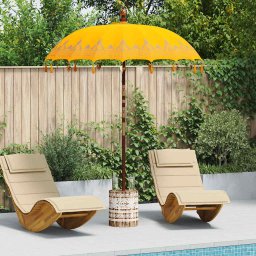 Umbrela balineza cu baza Galben 185 x 185 x 260 cm GartenMobel Dekor