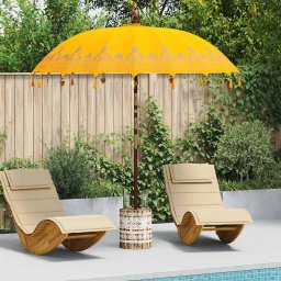 Umbrela balineza cu baza Galben 215 x 215 x 260 cm GartenMobel Dekor