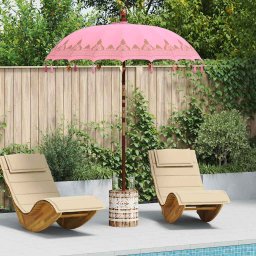 Umbrela balineza cu baza Roz 185 x 185 x 260 cm GartenMobel Dekor