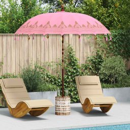 Umbrela balineza cu baza Roz 215 x 215 x 260 cm GartenMobel Dekor