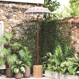 Umbrela balineza cu baza Crem 95 x 95 x 260 cm GartenMobel Dekor