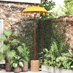 Umbrela balineza cu baza Galben 95 x 95 x 260 cm GartenMobel Dekor
