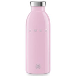 Sticla termos SMEG Clima 50's Style WBF01PK, 500 ml, Inchidere ermetica, Pereti dubli, Otel inoxidabil 18/8, Roz