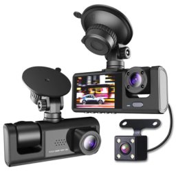 Camera video de bord auto 1080P HD TRIPLA senzor G DVR camera cu unghi de vizualizare de 170 grade