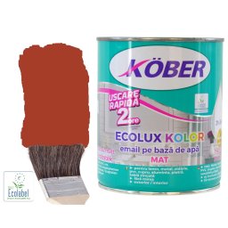 Vopsea pe baza de apa Ecolux Kolor Mat Maro Roscat 2.5 l Kober,