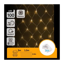 Aigostar - Ghirlandă LED de Crăciun pentru exterior 100xLED/8 funcții 4,5x1,5m IP44 alb cald