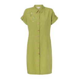 TATUUM Rochie tip bluză 'Fila' ecru / verde stuf