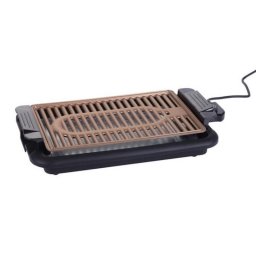 Grătar fără fum Oliver Voltz OV51015N, 1200W, 38x25 cm, Termostat, Acoperire antiaderentă, Tavă de grăsime, Negru/maro