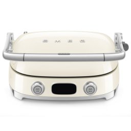 Grătar multifuncțional SMEG 50's Style MGF01CREU, 2100 W, 60-230 °C, 3 programe, acoperire ceramică, tavă de scurgere, semnal sonor, cronometru, culoare crem