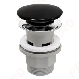 Ventil lavoar click-clack din ABS 1 1/4" cu preaplin, ceramic negru