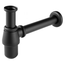 Sifon lavoar din alama fara ventil Ferro S30-BL, 1 1/4 x 32 mm, garnituri EPDM/NBR, negru, sifon, teava de legatura, ornament, garnituri