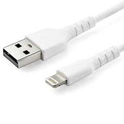 StarTech.com 1m USB A to Lightning Cable - Durable Rugged White iPhone iPad Charge & Sync Charger Cord w/Aramid Fiber Apple MFI Certified - Lightning cable - Lightning / USB - 1 m