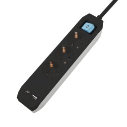 Prelungitor PRELUNGITOR SPACER, Schuko x 3, conectare prin Schuko (T),Type-C x1, USB x 1, 3.1A, cablu 1.8m, 16 A, max. 3500W, protectie copii, Intrerupator, Negru, "PP-3-18B-TC-USB" (timbru verde 0.18 lei)