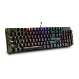 Tastatura Mecanica USB switch-uri mecanice rosii 104 taste anti-ghosting 26 taste iluminare RGB Negru