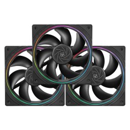 Set 3 ventilatoare Thermalright "TL-S12", 120mm, 1500 RPM, S-FDB Bearing, 47.6 CFM, LED ARGB, 4pin PWM, negru
