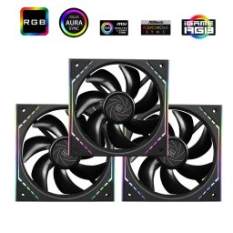 TL-M12-3, ARGB LED, 120 mm, Black, 3 bucati