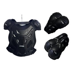 Set protectie corp, genunchiere si cotiere, cross enduro atv, copii Asix AS1, marime universala, culoare negru