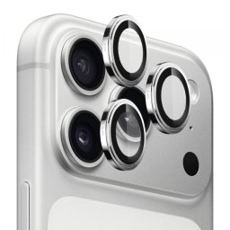 Folie de protectie Camera Spate Blueo Sapphire Crystal pentru Apple iPhone 17 Pro Max / 17 Pro, Sticla Securizata, Argintie