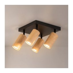 BRILAGI - Corp de iluminat spot SELE SQUARE 4xGU10/30W/230V negru/decor stejar