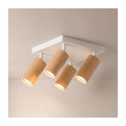 BRILAGI - Spot SELE SQUARE 4xGU10/30W/230V alb/decor stejar