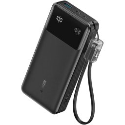 Acumulator Extern Anker A1384G11 | 20000mAh, 30W, Cablu USB-C, Negru