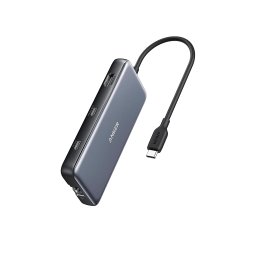 HUB Anker 555 USB-C A83830A2 | 8-in-1, 4K, 85W, Gri