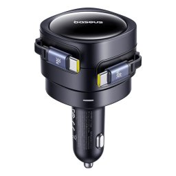 Incarcator Auto Baseus Enjoyment Max C00035507121-00 | USB-C + Lightning, 60W, 3A, Negru