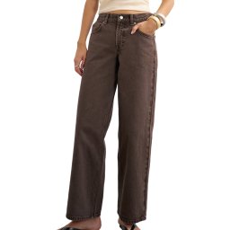 TOPSHOP Jeans Tscinch Lr Wide Brown 31001640 19-0912 TCX chocolate brown