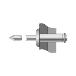 Set 250 x Pop-nituri Peeled Cap Bombat Aluminiu Otel-4.8 X 18